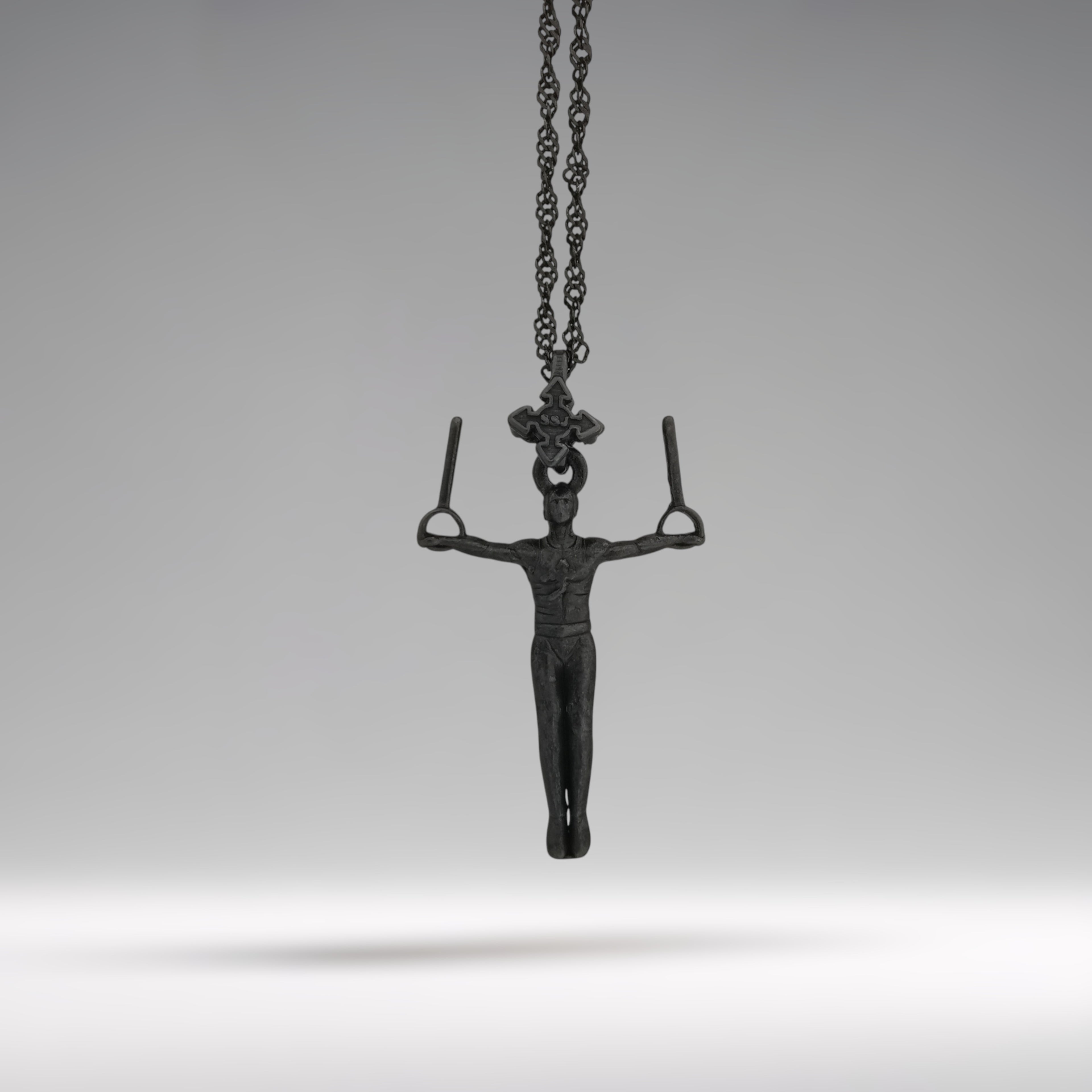 Сребърен мъжки медальон 925 гимнастика | Халки железен кръст