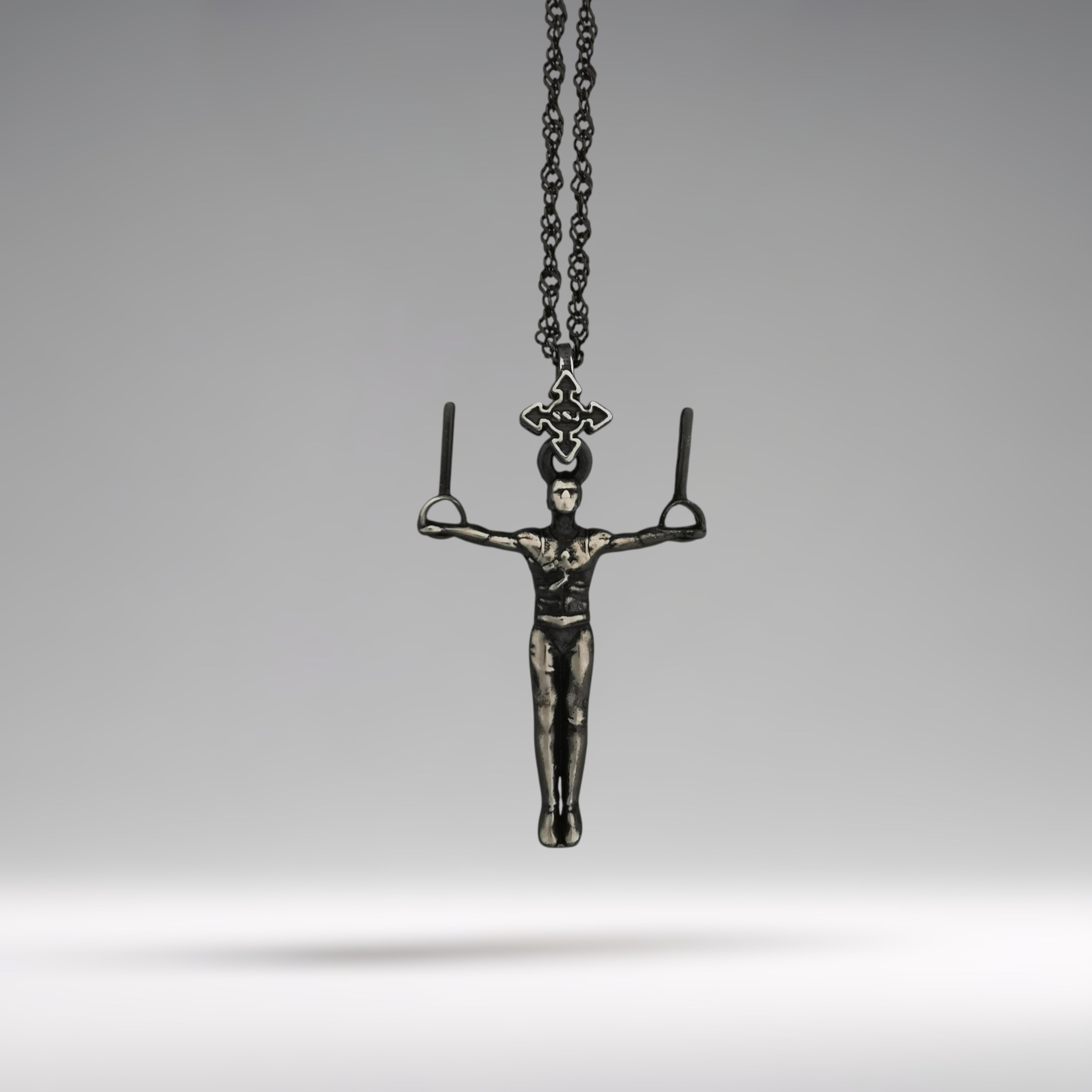 Сребърен мъжки медальон 925 гимнастика | Халки железен кръст