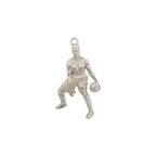 Баскетбол – Мъжки спортен медальон от сребро 925 – Ръчно изработено бижу талисман за баскетболисти и фенове – Идеален подарък за спортист, треньор или почитател – SSJ