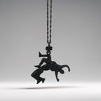 Сребърен мъжки медальон 925 борба | Борци в схватка – оксидирано