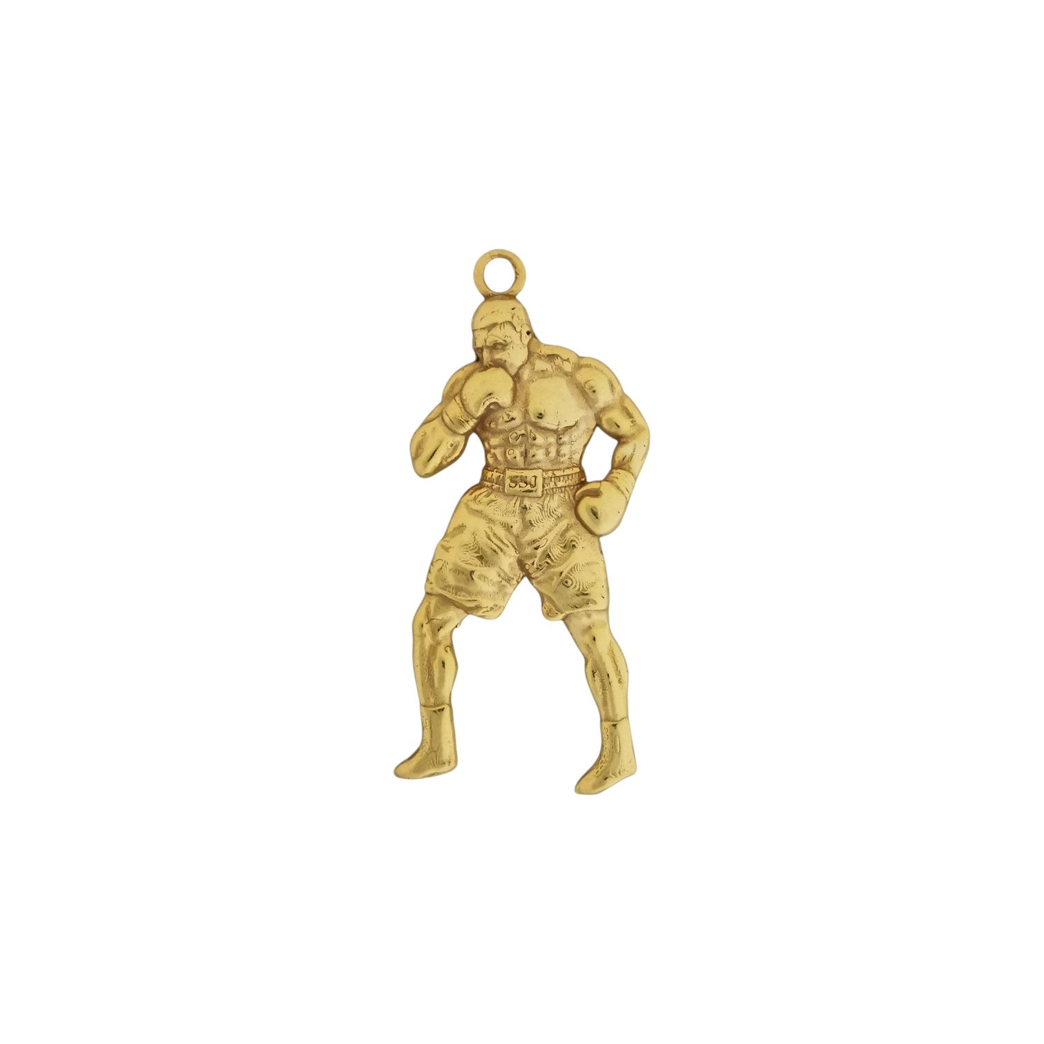 Боксьор – Мъжки спортен медальон за бойци, боксьори и MMA атлети от сребро 925 с частично позлатено покритие – Ръчно изработено бижу талисман за бойни изкуства – SSJ