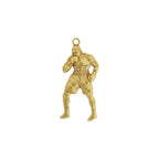 Боксьор – Мъжки спортен медальон за бойци, боксьори и MMA атлети от сребро 925 с позлатено покритие – Ръчно изработено бижу талисман за бойни изкуства – SSJ