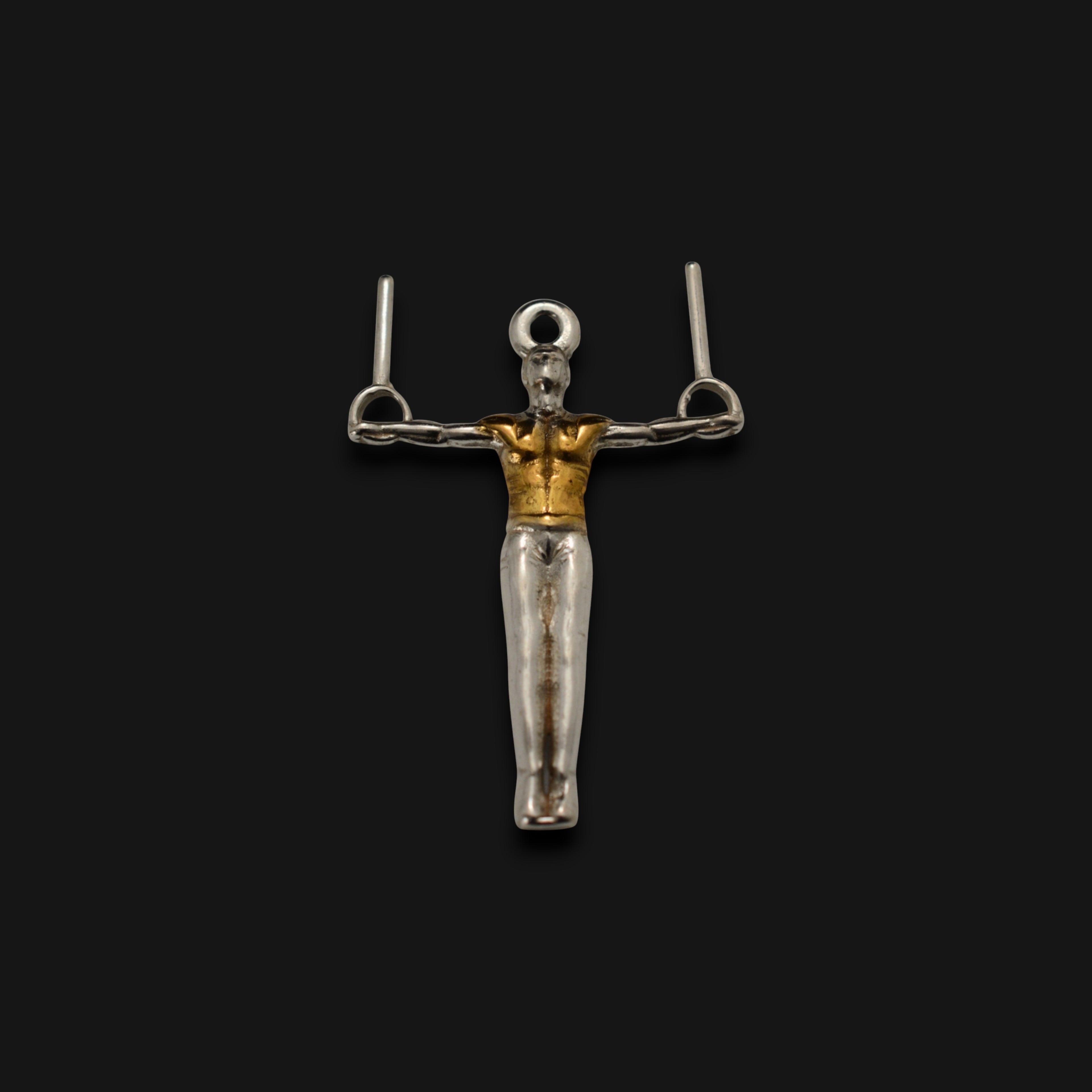 Сребърен мъжки медальон 925 гимнастика | Халки железен кръст