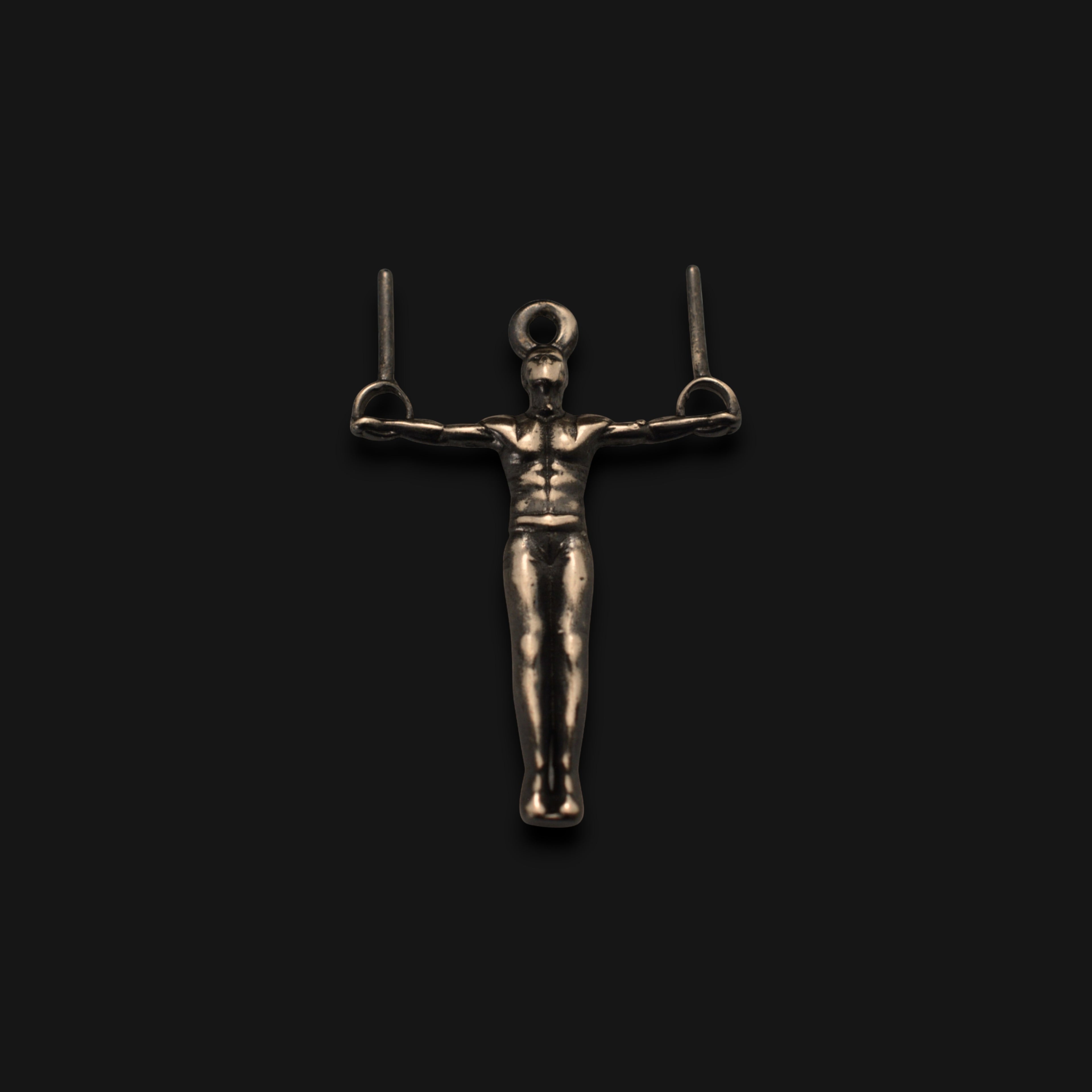 Сребърен мъжки медальон 925 гимнастика | Халки железен кръст