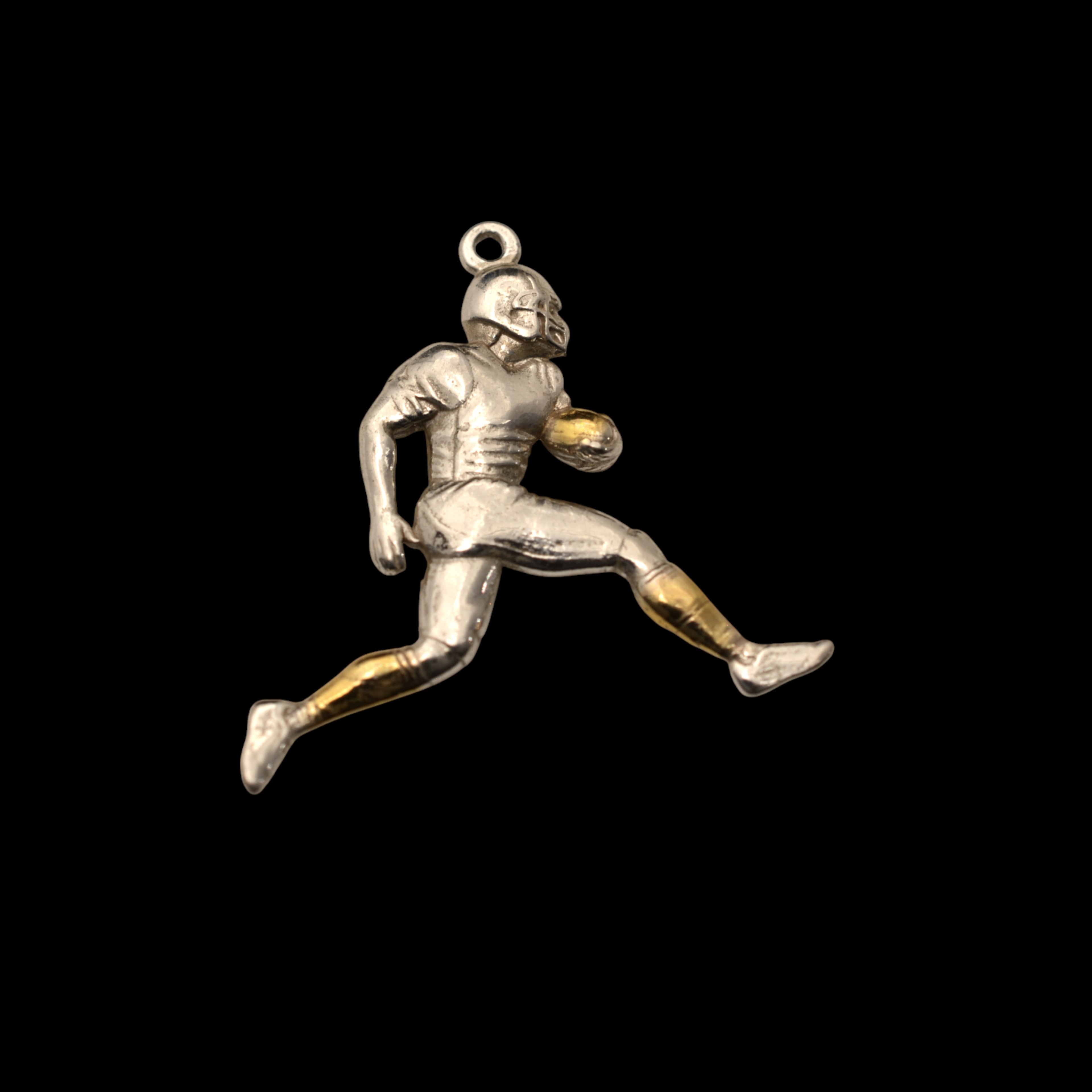 Сребърен мъжки медальон 925 американски футбол | Играч с топка