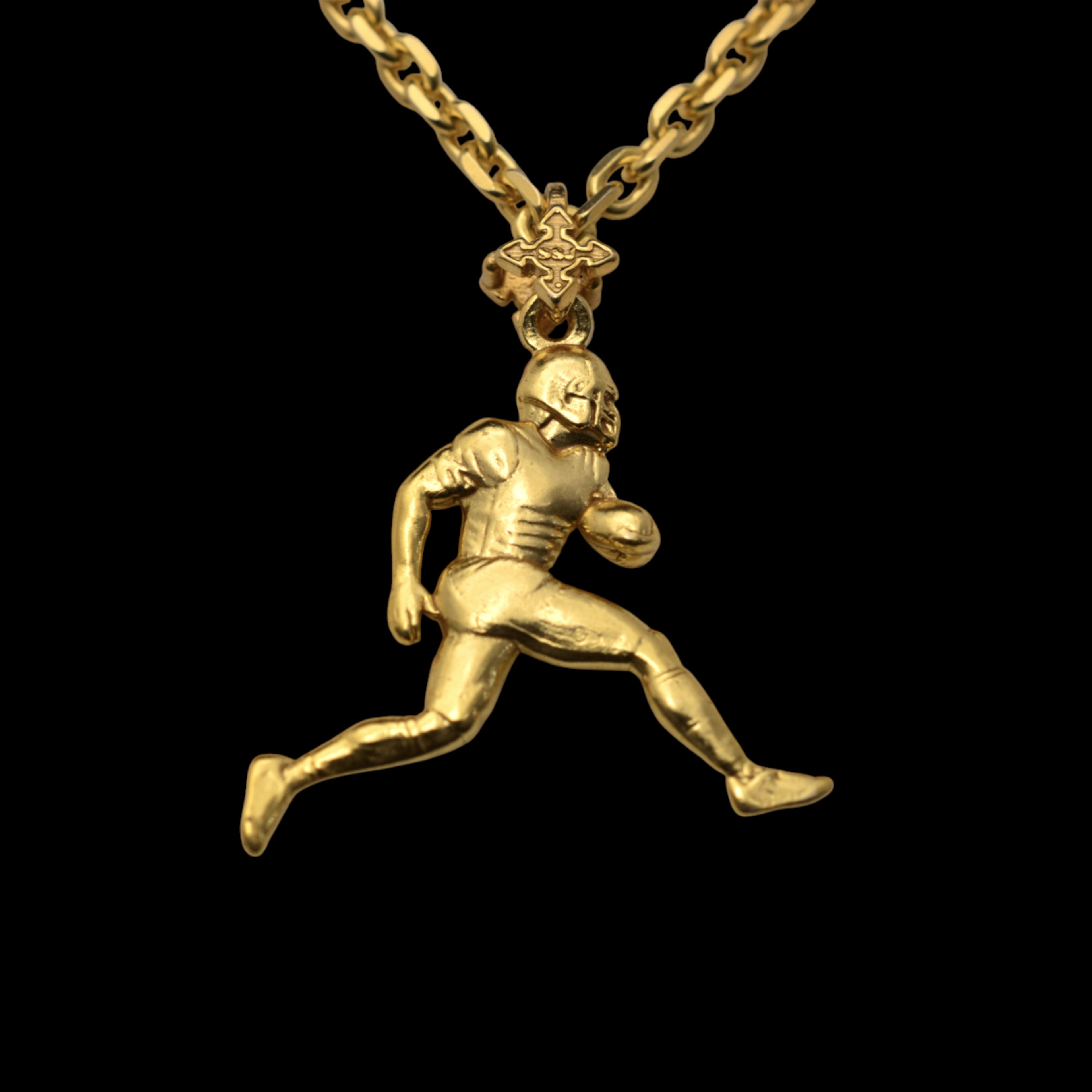 Сребърен мъжки медальон 925 американски футбол | Играч с топка