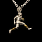 Сребърен мъжки медальон 925 американски футбол | Играч с топка