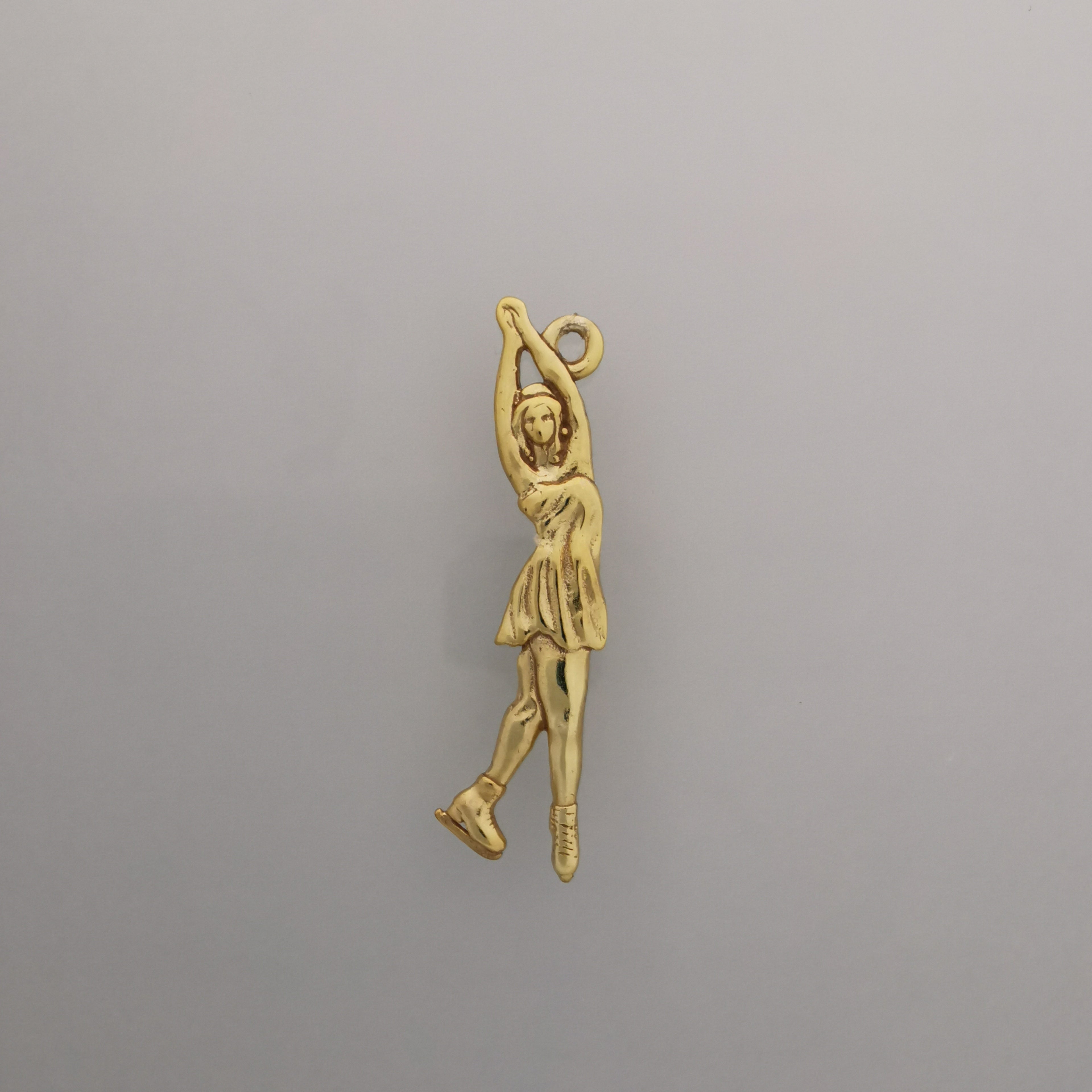 Фигурно пързаляне – Дамски спортен медальон от сребро 925 с винтидж покритие – Ръчно изработено спортно бижу – Идеален подарък за жена, фенка на фигурното пързаляне – SSJ