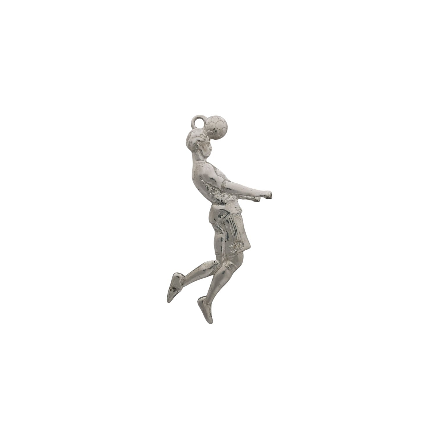 Футболист (удар с глава) – Мъжки спортен медальон от сребро 925 с частично позлатено покритие – Ръчно изработено спортно бижу – Идеален подарък за мъж, фен на футбола – SSJ