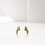 Gold Horse Stud Earrings – Minimalist Equestrian Jewelry in 925 Sterling Silver – Gift for Rider, Trainer, or Horse Lover