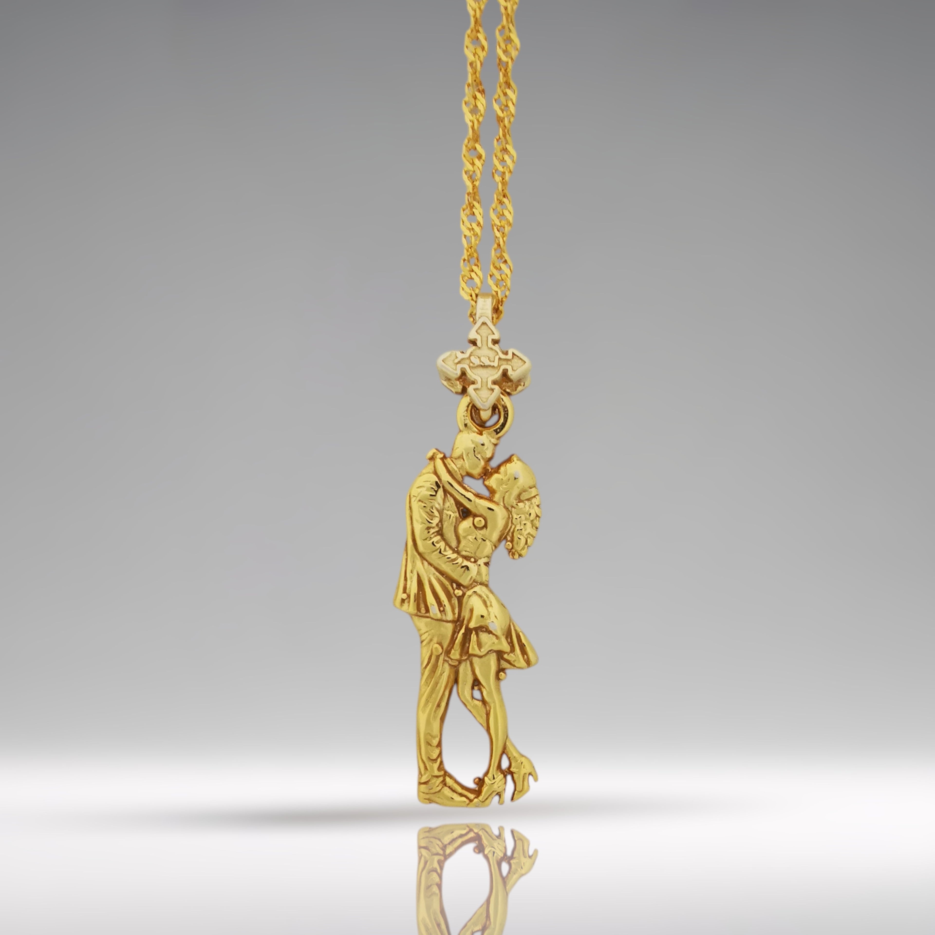 Танго – Унисекс медальон с позлатено покритие – Сребро 925 – Ръчно изработено бижу – Идеален подарък – SSJ