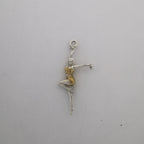 Танцьорка – Дамски спортен медальон от сребро 925 с частично позлатено покритие – Ръчно изработено спортно бижу – Идеален подарък за жена, фенка на спортните танци – SSJ