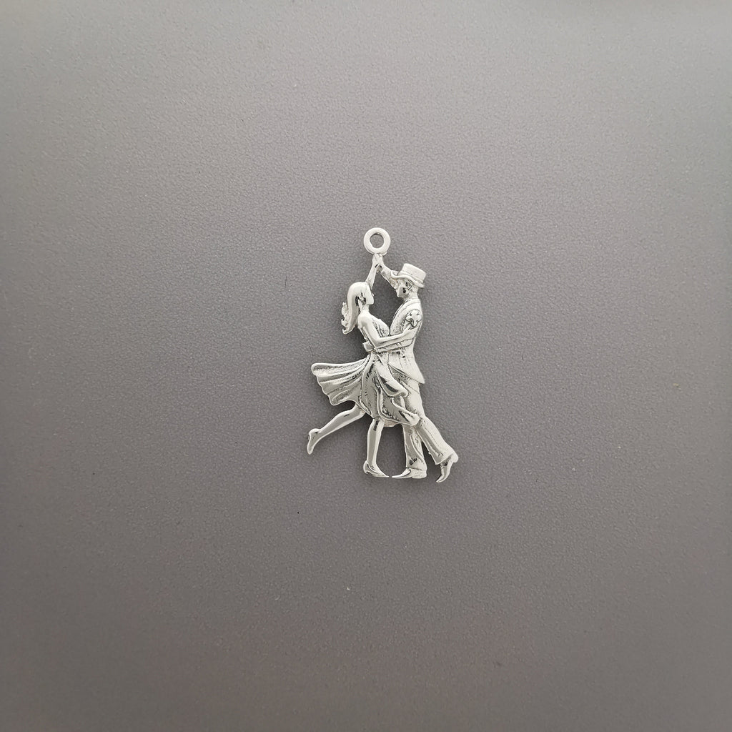 Латино танци – Унисекс спортен медальон от сребро 925 в класическо сребро – Ръчно изработено спортно бижу – Идеален подарък за жена, фенка на спортните танци – SSJ