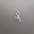 Латино танци – Унисекс спортен медальон от сребро 925 в класическо сребро – Ръчно изработено спортно бижу – Идеален подарък за жена, фенка на спортните танци – SSJ