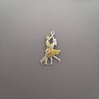 Латино танци – Унисекс спортен медальон от сребро 925 с частично позлатено покритие – Ръчно изработено спортно бижу – Идеален подарък за жена, фенка на спортните танци – SSJ