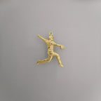 Бейзбол – Мъжки спортен медальон за бейзболист питчър от сребро 925 с позлатено покритие – Ръчно изработено бижу талисман – Идеален подарък за спортисти, треньори и фенове – SSJ