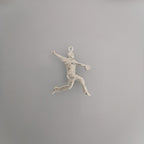 Бейзбол – Мъжки спортен медальон за бейзболист питчър от сребро 925 – Ръчно изработено бижу талисман – Идеален подарък за спортисти, треньори и фенове – SSJ