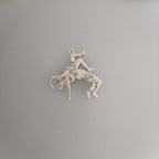 Борба – Мъжки спортен медальон от сребро 925 – Ръчно изработено бижу талисман за борци, треньори и фенове на бойните изкуства – SSJ