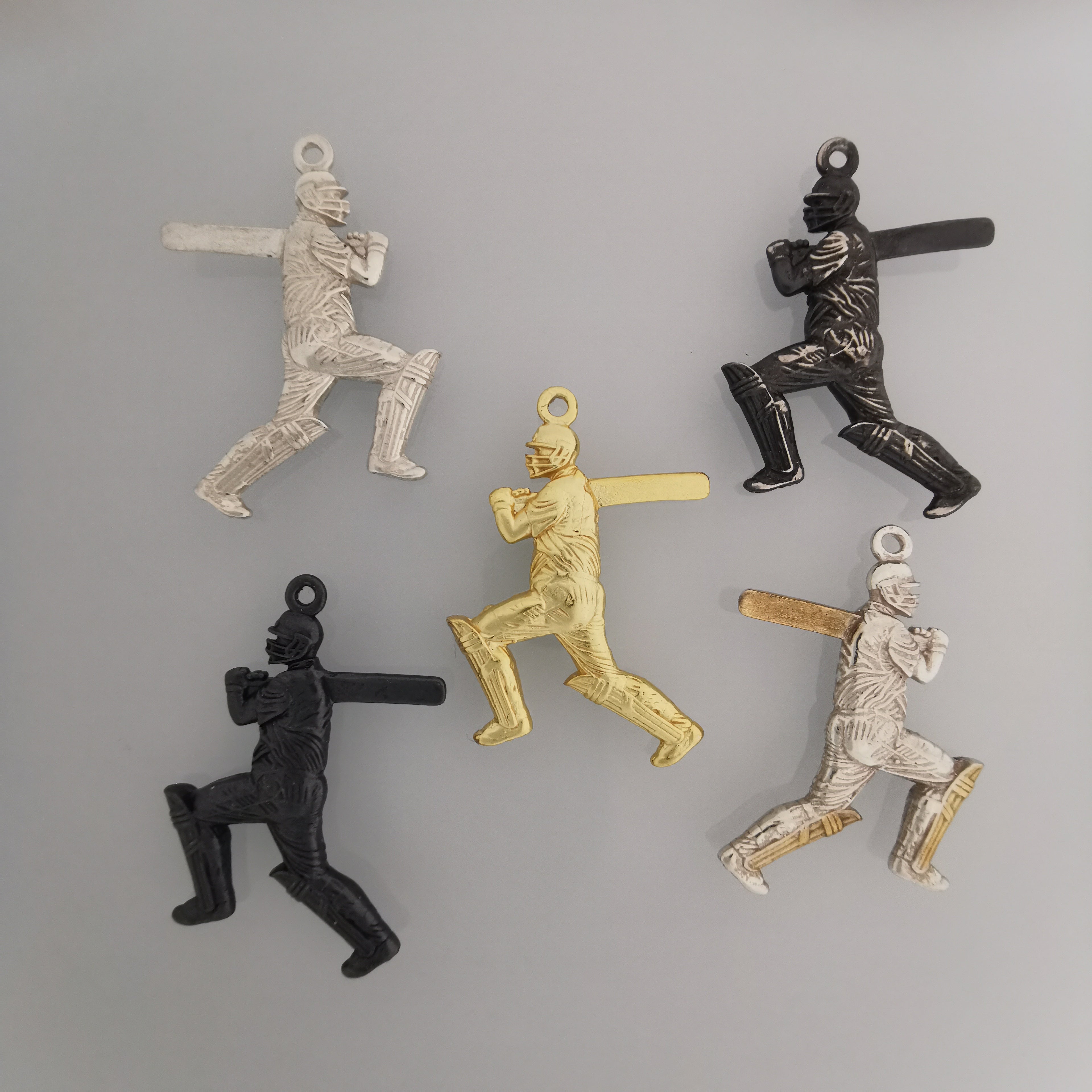 Крикет – Мъжки спортен медальон с винтидж покритие – Сребро 925 – Ръчно изработено спортно бижу – Идеален подарък – SSJ