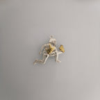 Бейзбол – Мъжки спортен медальон за бейзболист от сребро 925 с частично позлатено покритие – Ръчно изработено бижу талисман – Идеален подарък за спортисти, треньори и фенове – SSJ