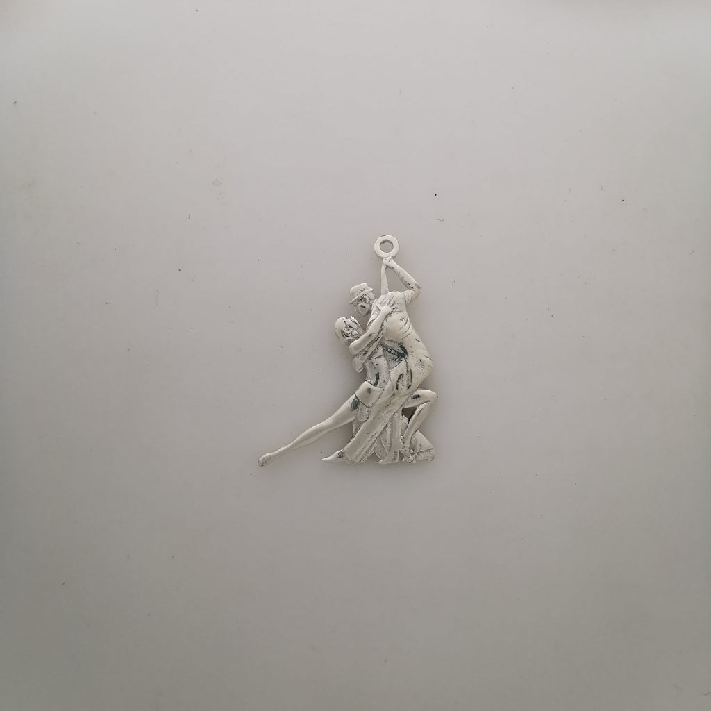 Аржентинско танго – Унисекс спортен медальон от сребро 925 в класическо сребро – Ръчно изработено спортно бижу – Идеален подарък за жена, фенка на спортните танци – SSJ