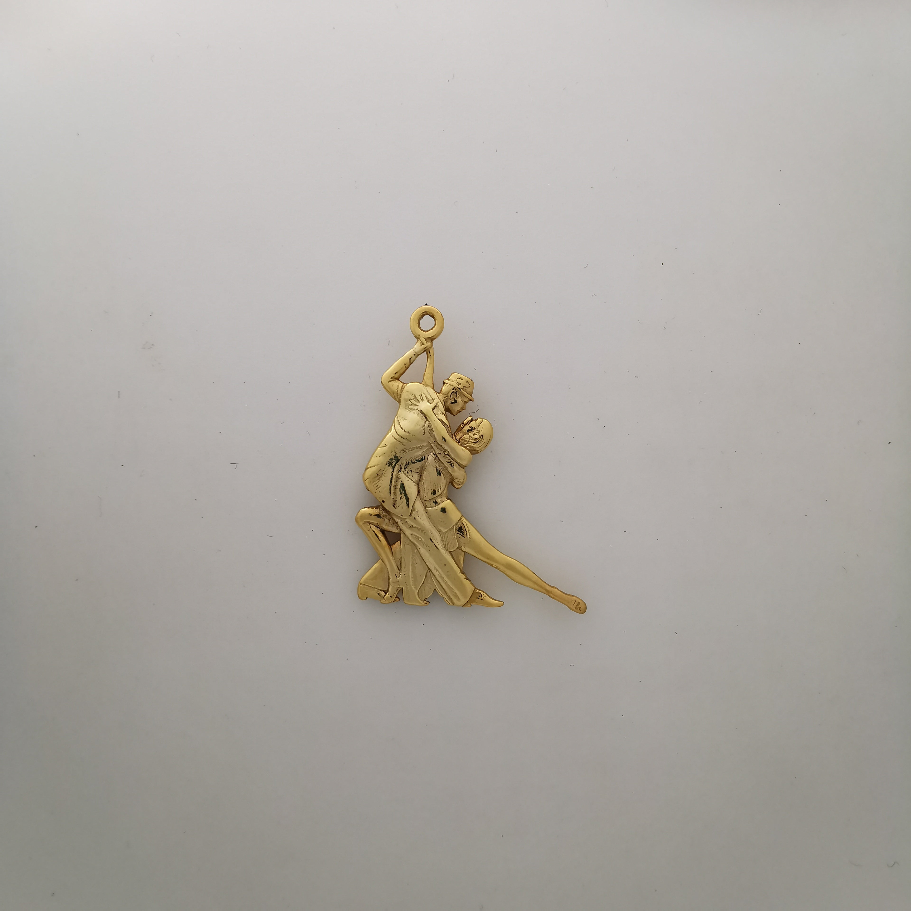 Аржентинско танго – Унисекс спортен медальон от сребро 925 с оксидирано покритие – Ръчно изработено спортно бижу – Идеален подарък за жена, фенка на спортните танци – SSJ