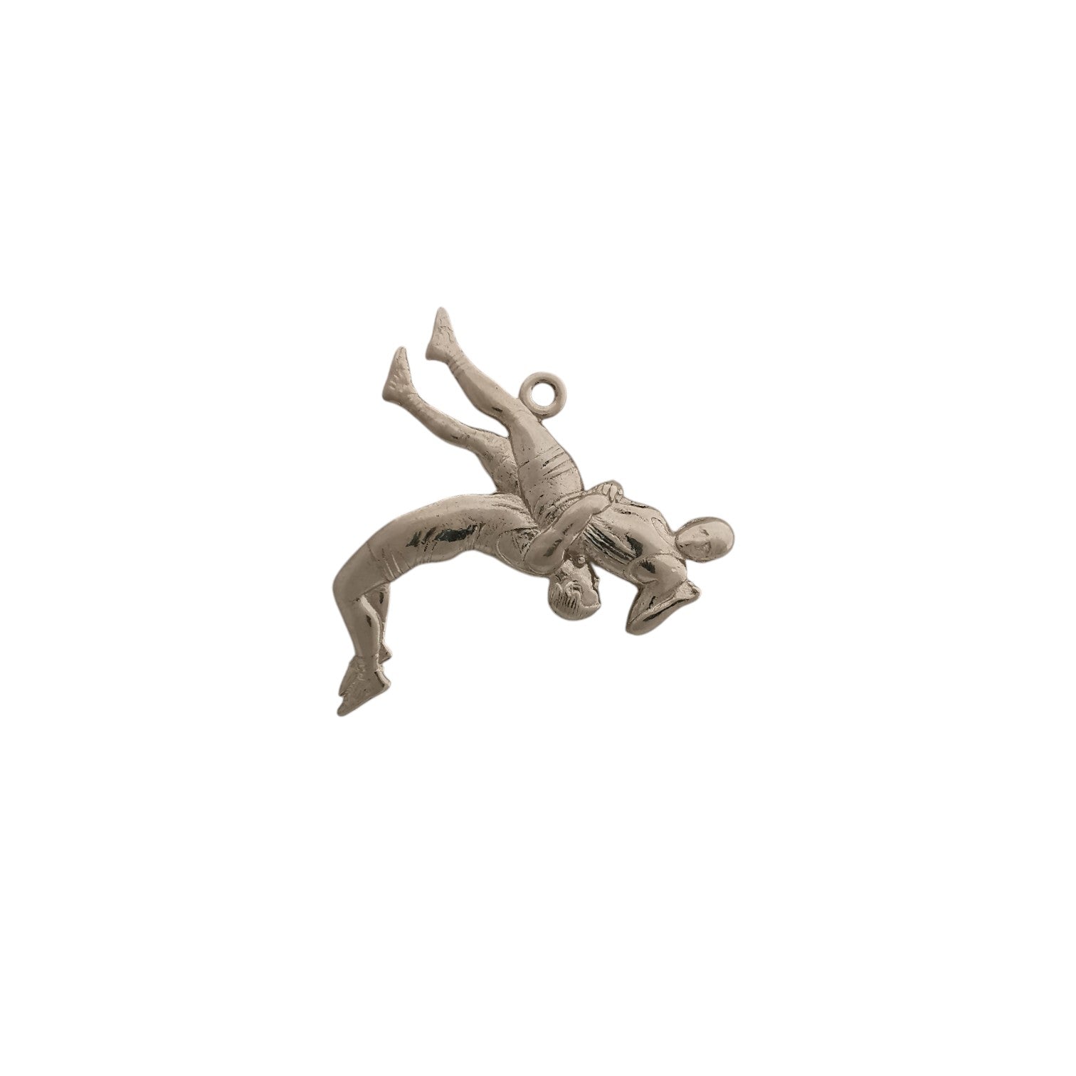 Борец – Мъжки спортен медальон за борба от сребро 925 с винтидж покритие – Ръчно изработено бижу талисман за спортисти, треньори и фенове на бойните изкуства – SSJ