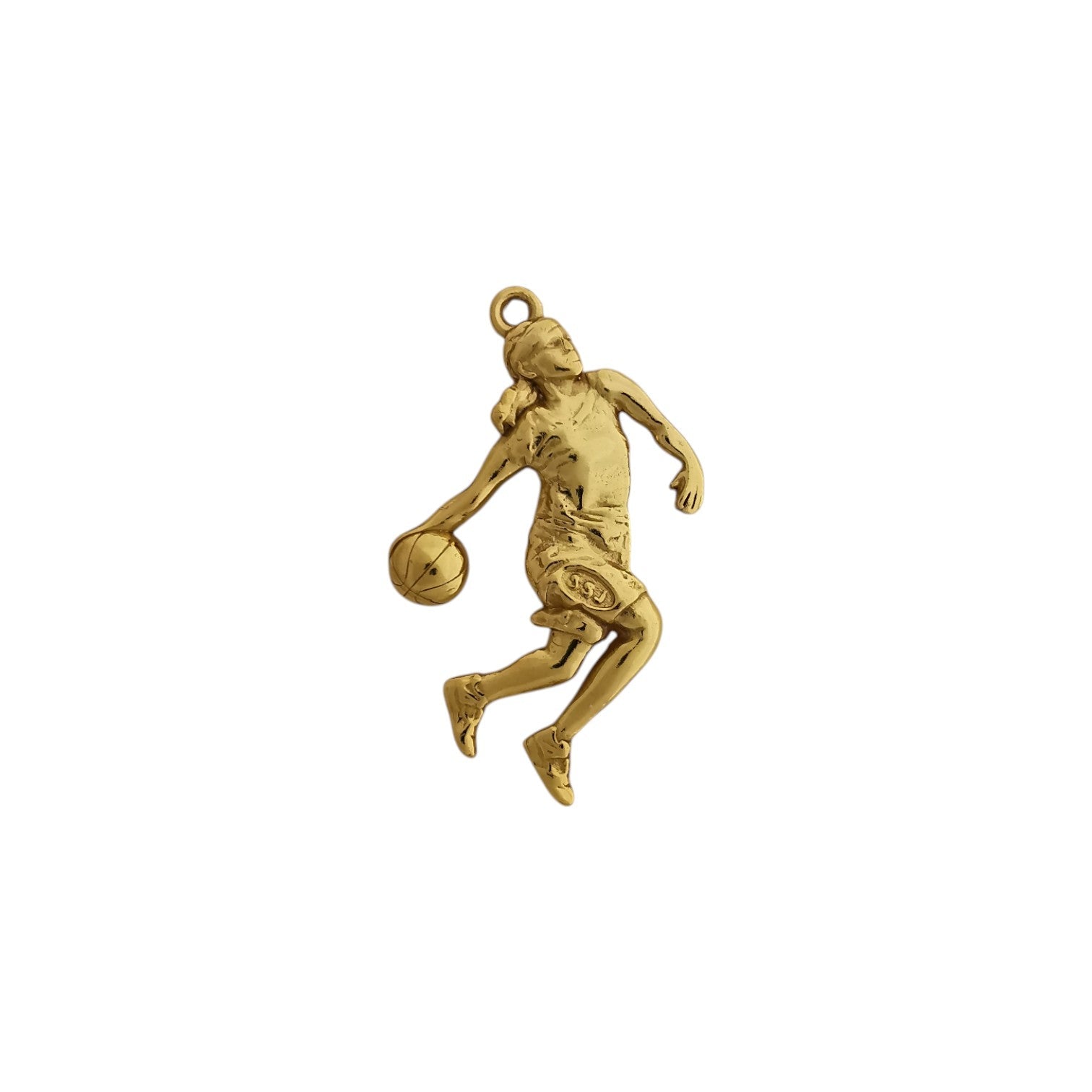 Баскетбол – Женски спортен медальон от сребро 925 с оксидирано черно покритие – Ръчно изработено бижу талисман за баскетболистки и фенки на спорта – Идеален подарък за спортист, треньор или почитател – SSJ