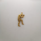 Боксьор – Мъжки спортен медальон за бойци, боксьори и MMA атлети от сребро 925 с позлатено покритие – Ръчно изработено бижу талисман за бойни изкуства – SSJ