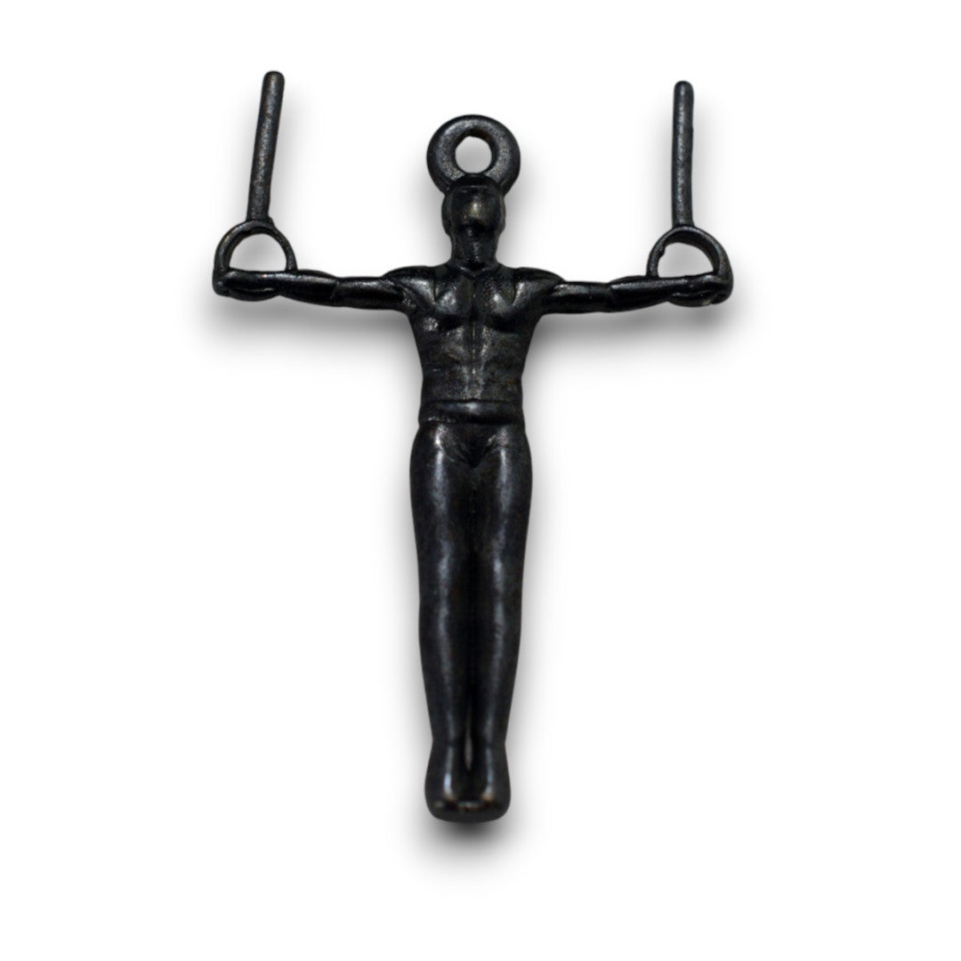 Сребърен мъжки медальон 925 гимнастика | Халки железен кръст