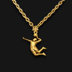 Сребърен мъжки медальон 925 волейбол | Волейболист в скок – позлатено