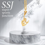 Волейболистка – Женски спортен медальон с позлатено покритие – Сребро 925 – Ръчно изработено бижу/талисман – SSJ