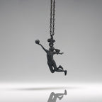 Волейболистка – Женски спортен медальон от сребро 925 с оксидирано покритие – Ръчно изработено бижу/талисман – Идеален подарък – SSJ