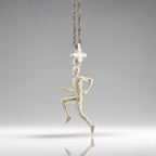 Атлет – Мъжки спортен медальон за бегачи, спринтьори и маратонци от сребро 925 – Ръчно изработено бижу талисман за лекоатлети – SSJ