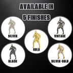 Боксьор – Мъжки спортен медальон за бойци, боксьори и MMA атлети от сребро 925 с частично позлатено покритие – Ръчно изработено бижу талисман за бойни изкуства – SSJ