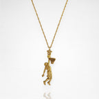 Баскетбол – Мъжки спортен медальон от сребро 925 с позлатено покритие – Ръчно изработено бижу талисман за баскетболисти и фенове – Идеален подарък за спортист или треньор – SSJ