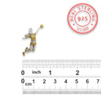 Волейболистка – Женски спортен медальон с частично позлатено покритие – Сребро 925 – Ръчно изработено бижу/талисман – SSJ