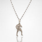 Боксьор – Мъжки спортен медальон за бойци, боксьори и MMA атлети от сребро 925 – Ръчно изработено бижу талисман за бойни изкуства – SSJ