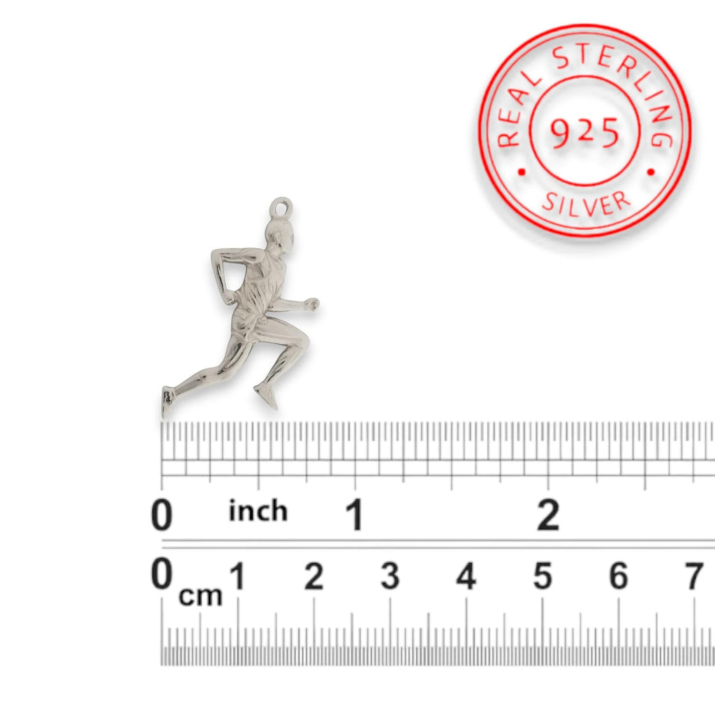 Атлет – Мъжки спортен медальон за бегачи, спринтьори и маратонци от сребро 925 – Ръчно изработено бижу талисман за лекоатлети – SSJ