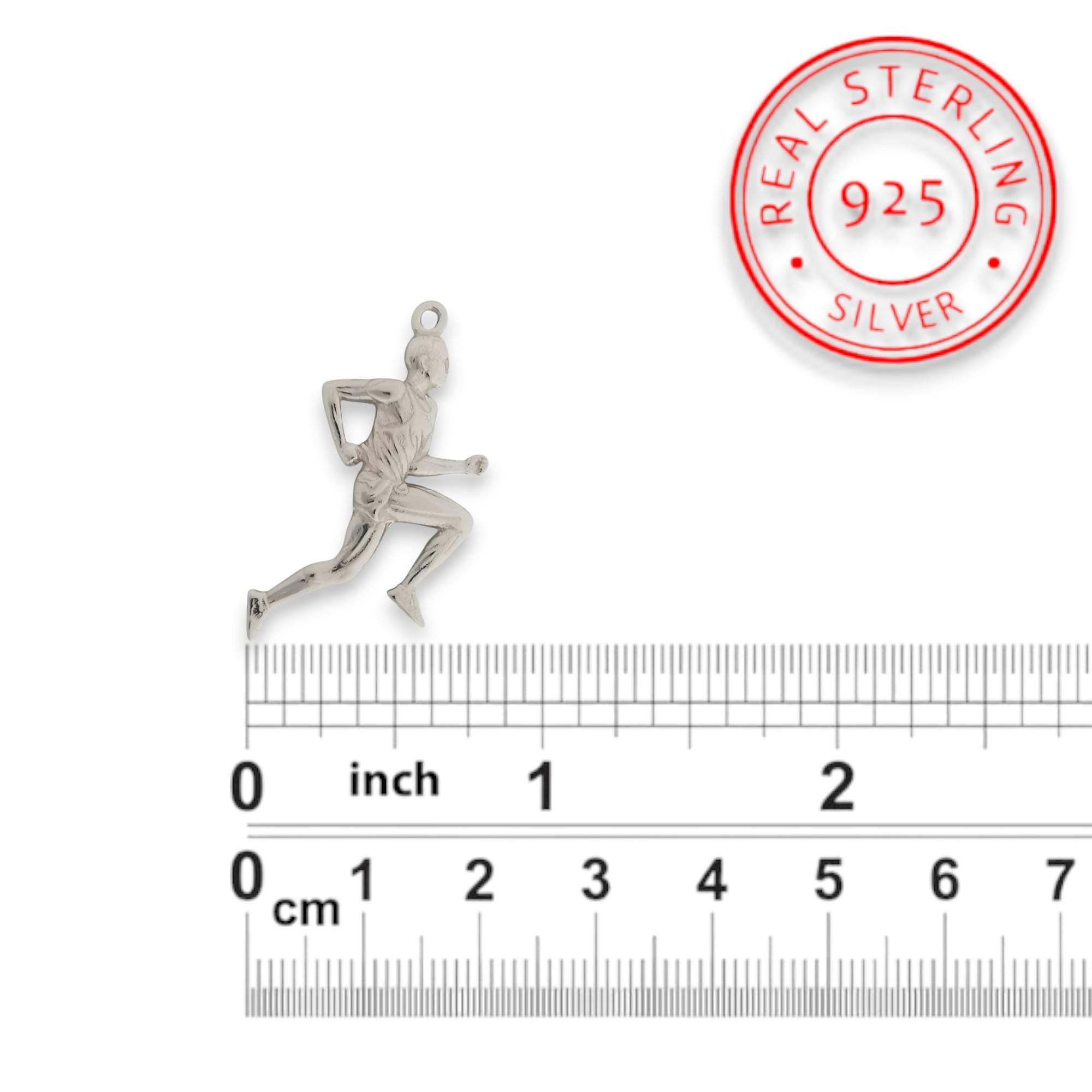 Атлет – Мъжки спортен медальон за бегачи, спринтьори и маратонци от сребро 925 – Ръчно изработено бижу талисман за лекоатлети – SSJ