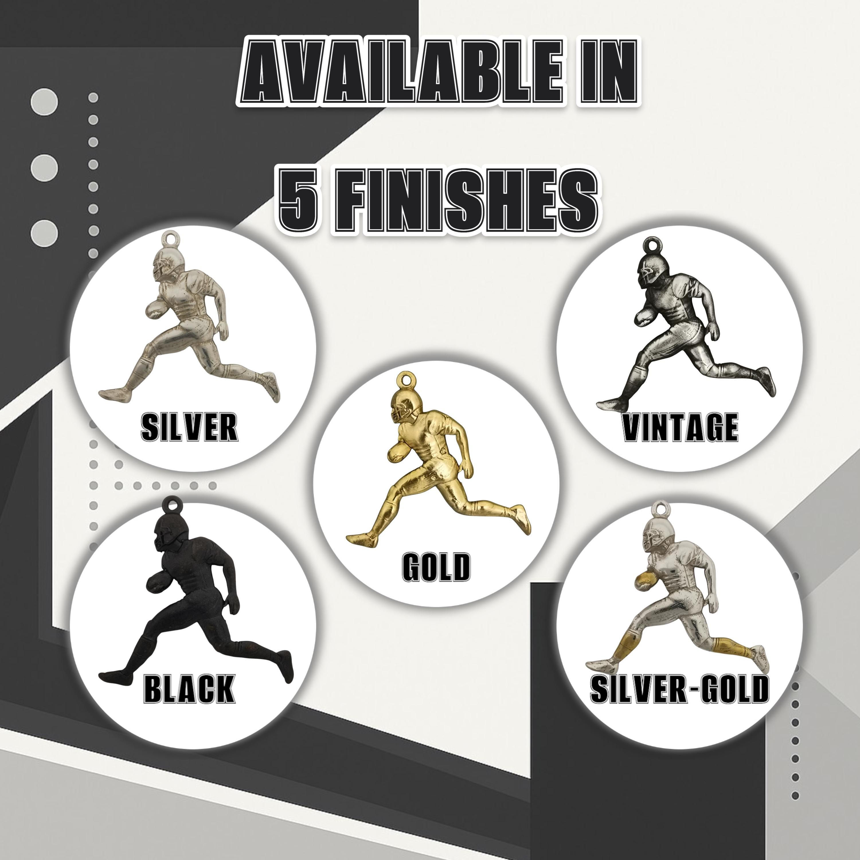 Американски футбол – Мъжки спортен медальон от сребро 925 с оксидирано покритие – Ръчно изработено бижу талисман за спортисти и фенове – Идеален подарък за играч, треньор или почитател – SSJ