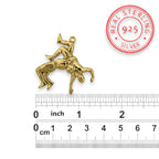 Борба – Мъжки спортен медальон от сребро 925 с позлатено покритие – Ръчно изработено бижу талисман за борци, треньори и фенове на бойните изкуства – SSJ