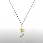 Скейтбордист – Мъжки спортен медальон от сребро 925 с частично позлатено покритие – Ръчно изработено спортно бижу – Идеален подарък за мъж, фен на скейтборда – SSJ