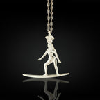 Classic silver surf girl necklace handcrafted from solid 925 sterling silver — a sleek and expressive pendant capturing the spirit of the sea, feminine grace, and love for the waves.

The design features a poised female surfer riding her board with confidence and balance. The clean silver finish highlights the movement and freedom of coastal life — perfect for women who carry the beach in their soul. Timeless, meaningful, and full of summer energy.