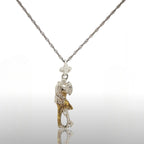 Танго – Унисекс спортен медальон с частично позлатено покритие – Сребро 925 – Ръчно изработено спортно бижу – Идеален подарък за жена, фенка на тангото – SSJ