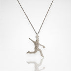 Бейзбол – Мъжки спортен медальон за бейзболист питчър от сребро 925 – Ръчно изработено бижу талисман – Идеален подарък за спортисти, треньори и фенове – SSJ