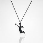 Волейболистка – Женски спортен медальон от сребро 925 с оксидирано покритие – Ръчно изработено бижу/талисман – Идеален подарък – SSJ