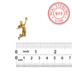 Волейболистка – Женски спортен медальон с позлатено покритие – Сребро 925 – Ръчно изработено бижу/талисман – Подарък за спортистки – SSJ