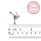 Фигурно пързаляне (спирала) – Дамски спортен медальон от сребро 925 с частично позлатено покритие – Ръчно изработено спортно бижу – Идеален подарък за жена, фенка на фигурното пързаляне – SSJ