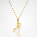 Хокеист (водене на шайба) – Мъжки спортен медальон от сребро 925 с позлатено покритие – Ръчно изработено спортно бижу – Идеален подарък за мъж, фен на хокея – SSJ